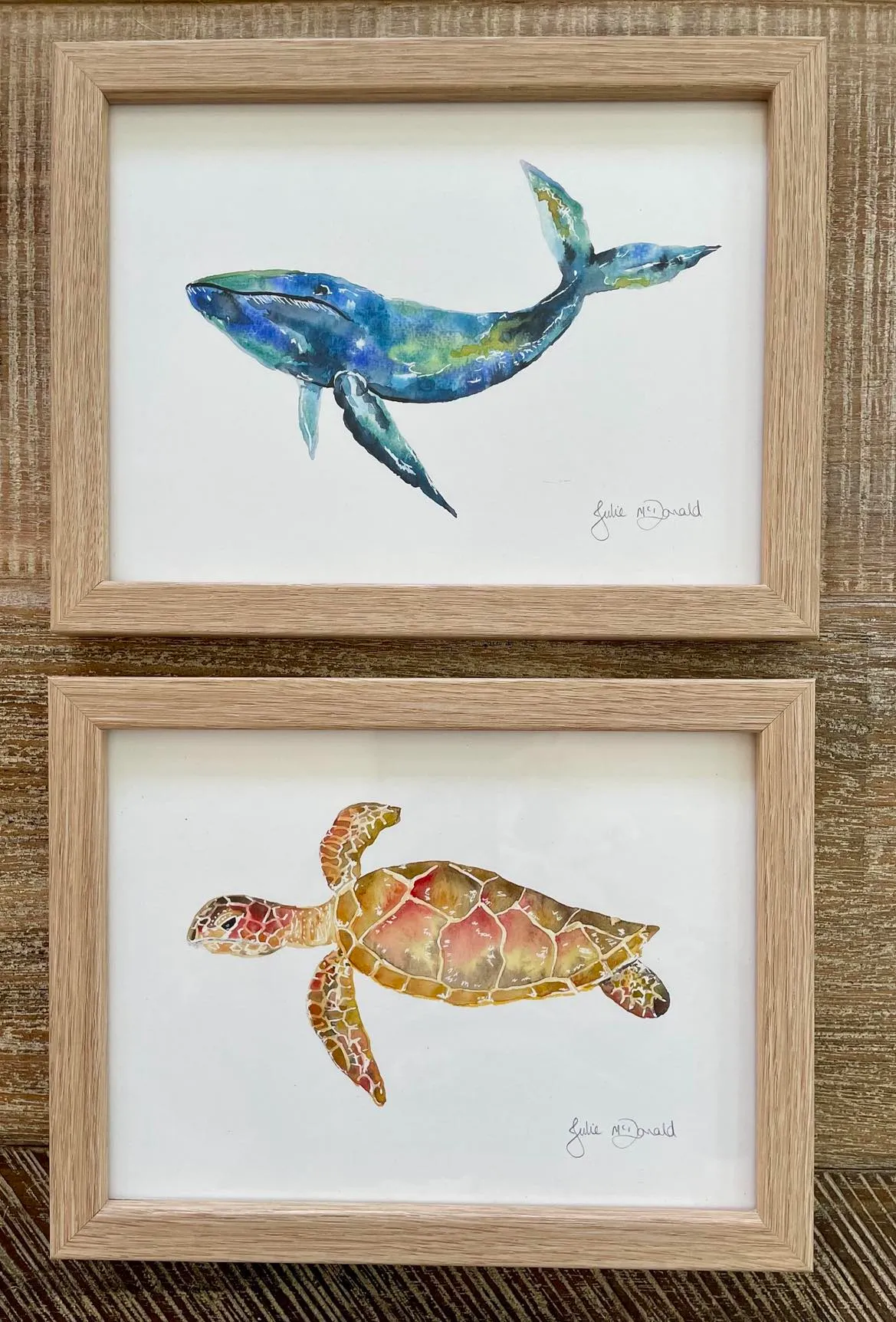 Whale and Turtle Print