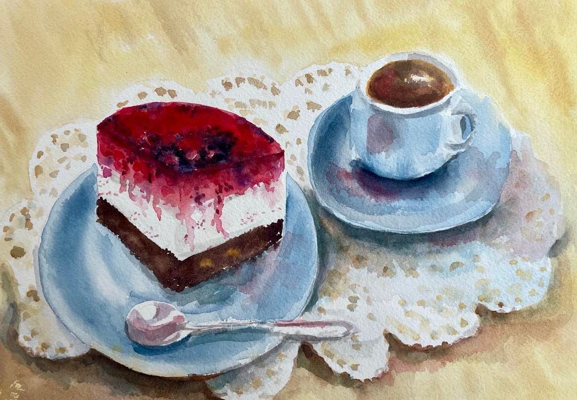 Jelly Slice with a Coffee