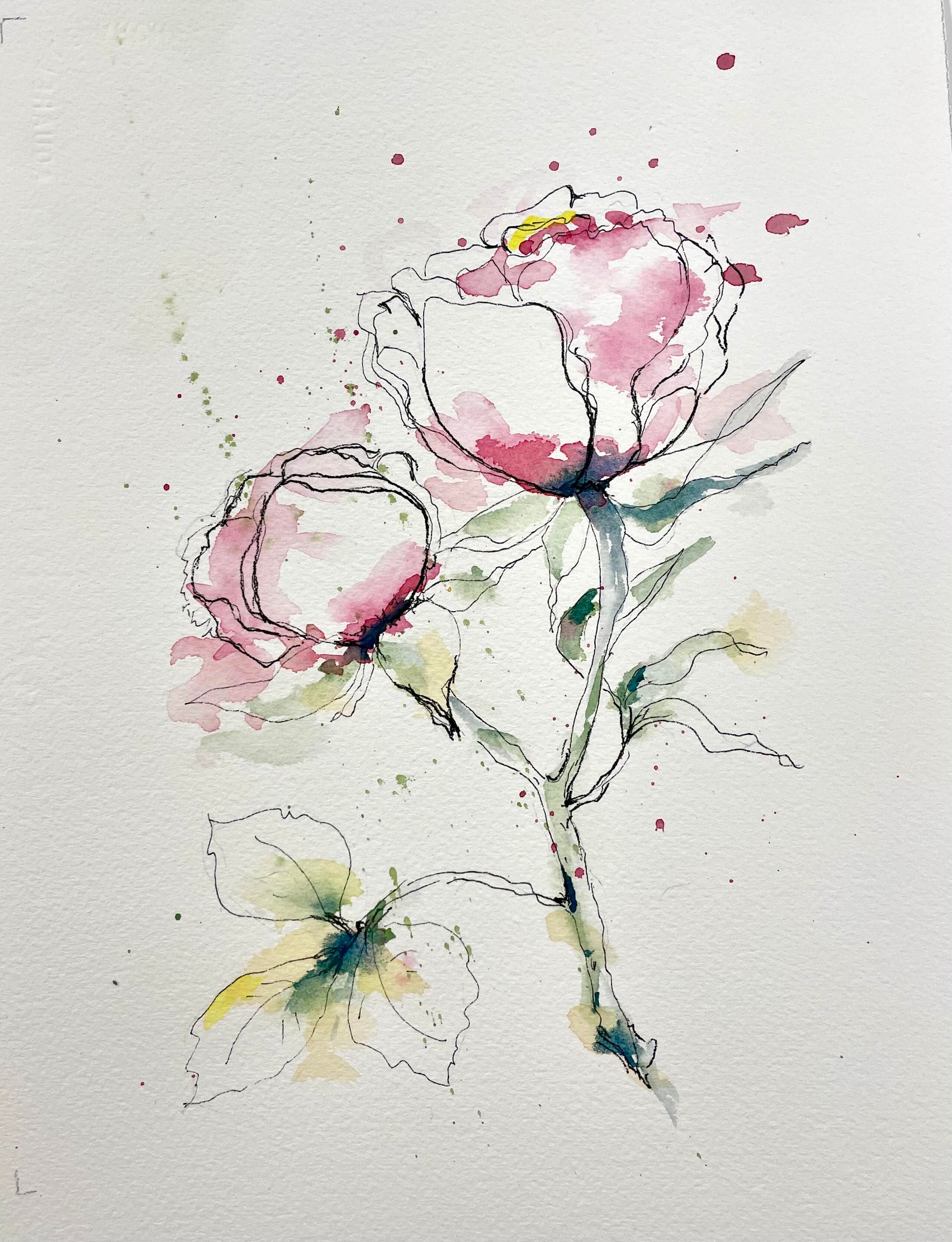 Double Rose Pen and Wash